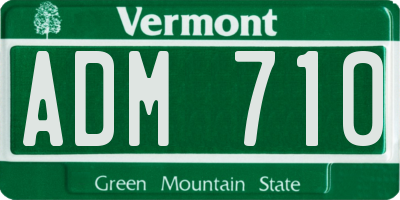VT license plate ADM710