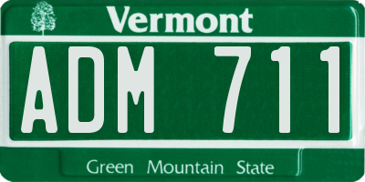 VT license plate ADM711