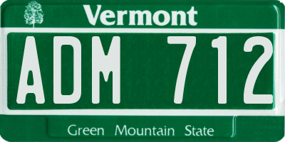 VT license plate ADM712
