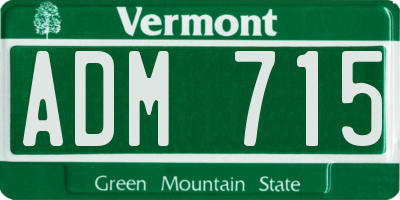 VT license plate ADM715