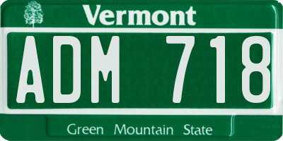 VT license plate ADM718