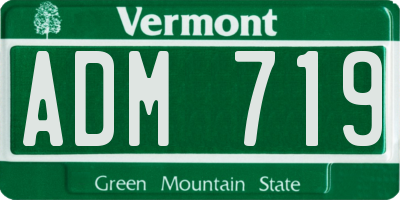 VT license plate ADM719