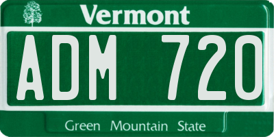 VT license plate ADM720