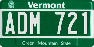 VT license plate ADM721
