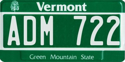 VT license plate ADM722