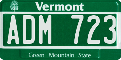 VT license plate ADM723