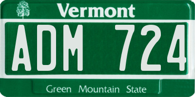 VT license plate ADM724