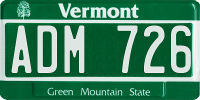 VT license plate ADM726