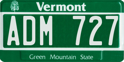 VT license plate ADM727