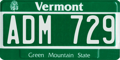 VT license plate ADM729
