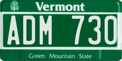 VT license plate ADM730