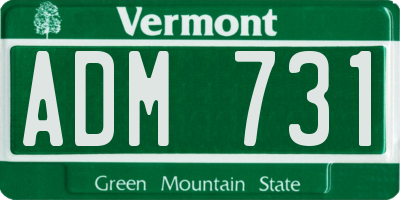 VT license plate ADM731