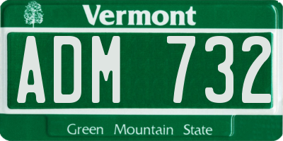 VT license plate ADM732