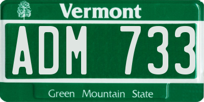 VT license plate ADM733
