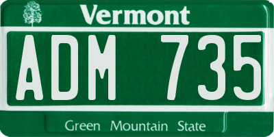 VT license plate ADM735