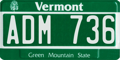 VT license plate ADM736