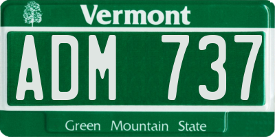 VT license plate ADM737
