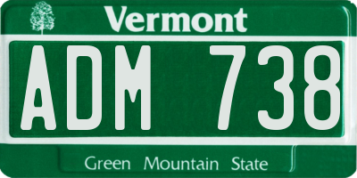VT license plate ADM738
