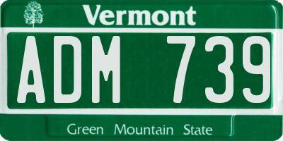 VT license plate ADM739