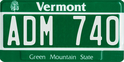 VT license plate ADM740