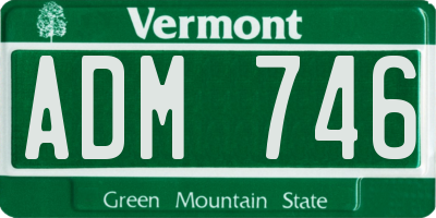 VT license plate ADM746