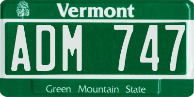 VT license plate ADM747
