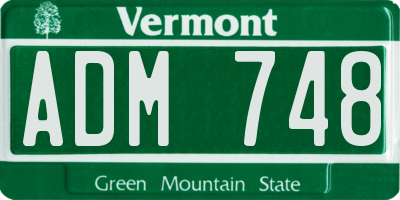 VT license plate ADM748