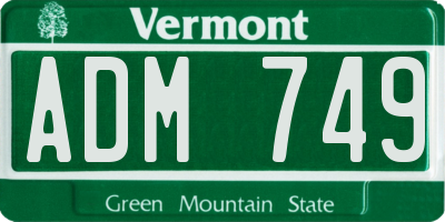 VT license plate ADM749
