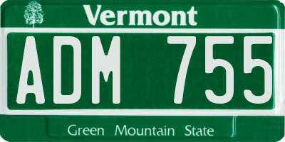 VT license plate ADM755