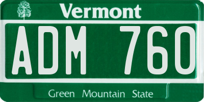 VT license plate ADM760