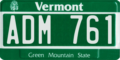 VT license plate ADM761