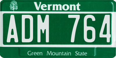 VT license plate ADM764