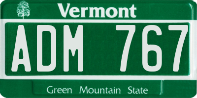 VT license plate ADM767