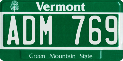 VT license plate ADM769