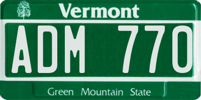 VT license plate ADM770