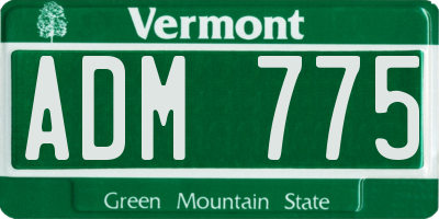 VT license plate ADM775