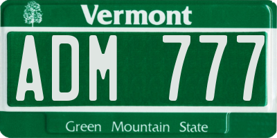 VT license plate ADM777