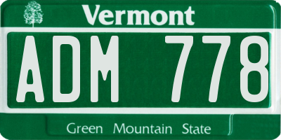 VT license plate ADM778