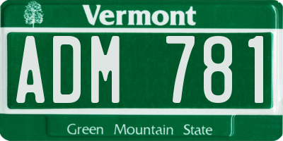 VT license plate ADM781