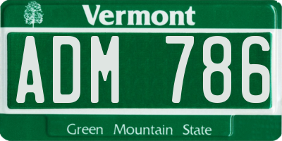 VT license plate ADM786