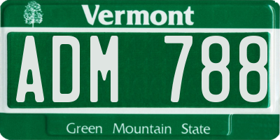 VT license plate ADM788