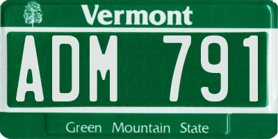VT license plate ADM791