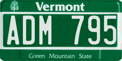 VT license plate ADM795