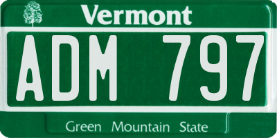 VT license plate ADM797
