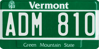 VT license plate ADM810