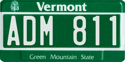 VT license plate ADM811