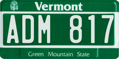VT license plate ADM817