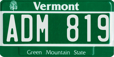 VT license plate ADM819