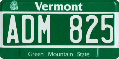 VT license plate ADM825