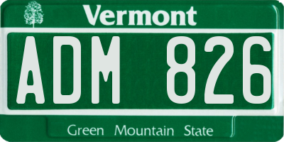 VT license plate ADM826